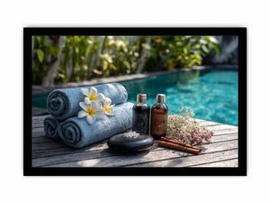 Spa towel and poolside canvas