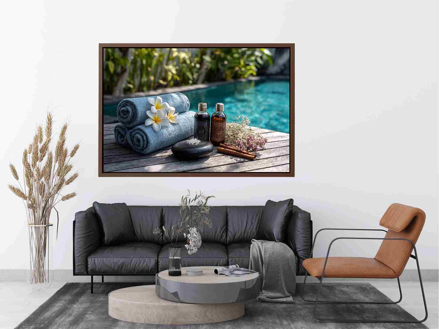 Spa towel and poolside canvas