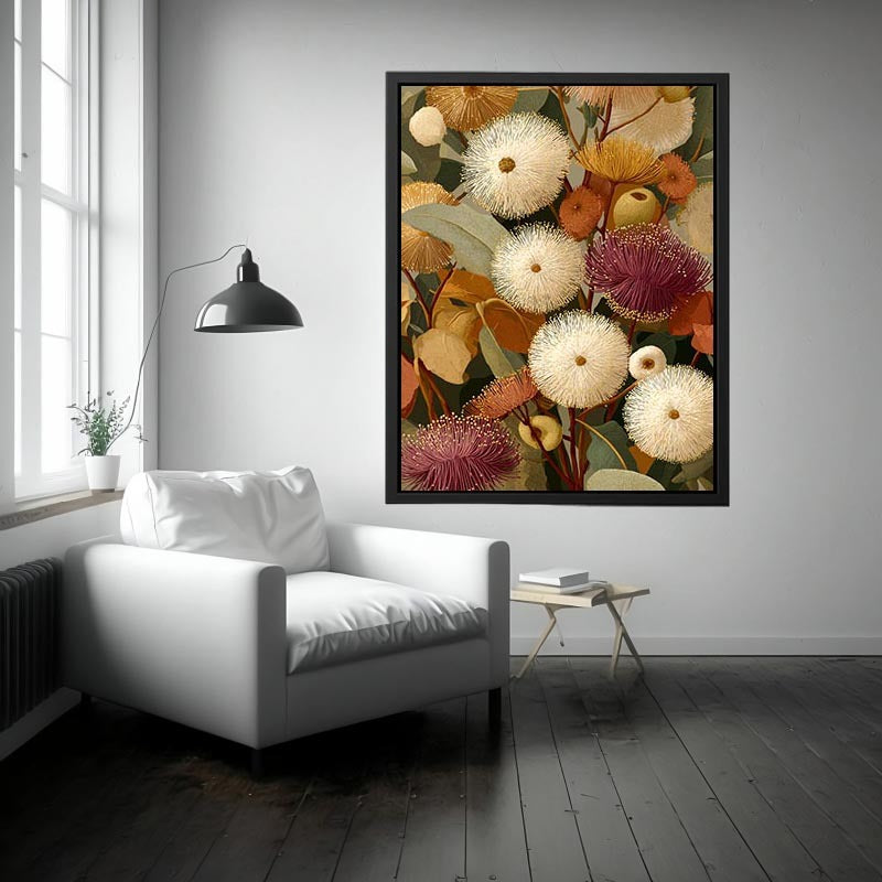 Earthy eucalyptus botanical Canvas Print