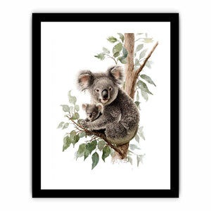 Watercolor koala and baby Canvas Print