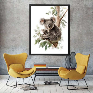 Watercolor koala and baby Canvas Print