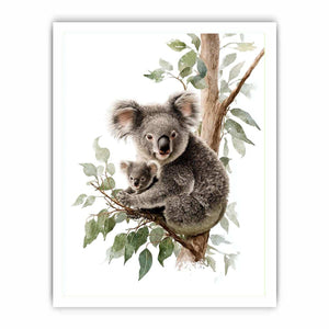 Watercolor koala and baby Canvas Print