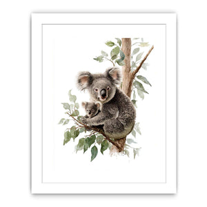 Watercolor koala and baby Canvas Print