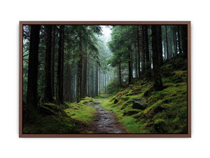 Misty forest path canvas