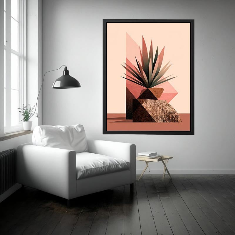 Earth tone geometric plant Canvas Print
