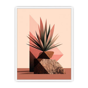 Earth tone geometric plant Canvas Print