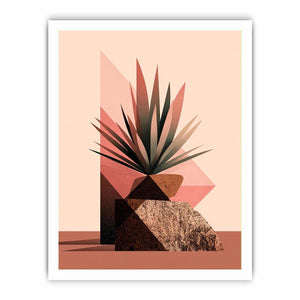 Earth tone geometric plant Canvas Print