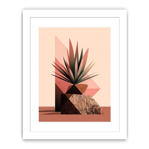 Earth tone geometric plant Canvas Print