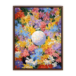 Colorful floral moon Canvas Print
