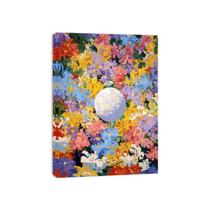 Colorful floral moon Canvas Print