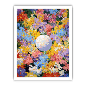 Colorful floral moon Canvas Print