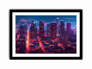 Night city skyline Canvas Print