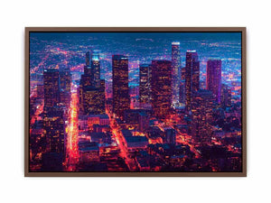 Night city skyline Canvas Print