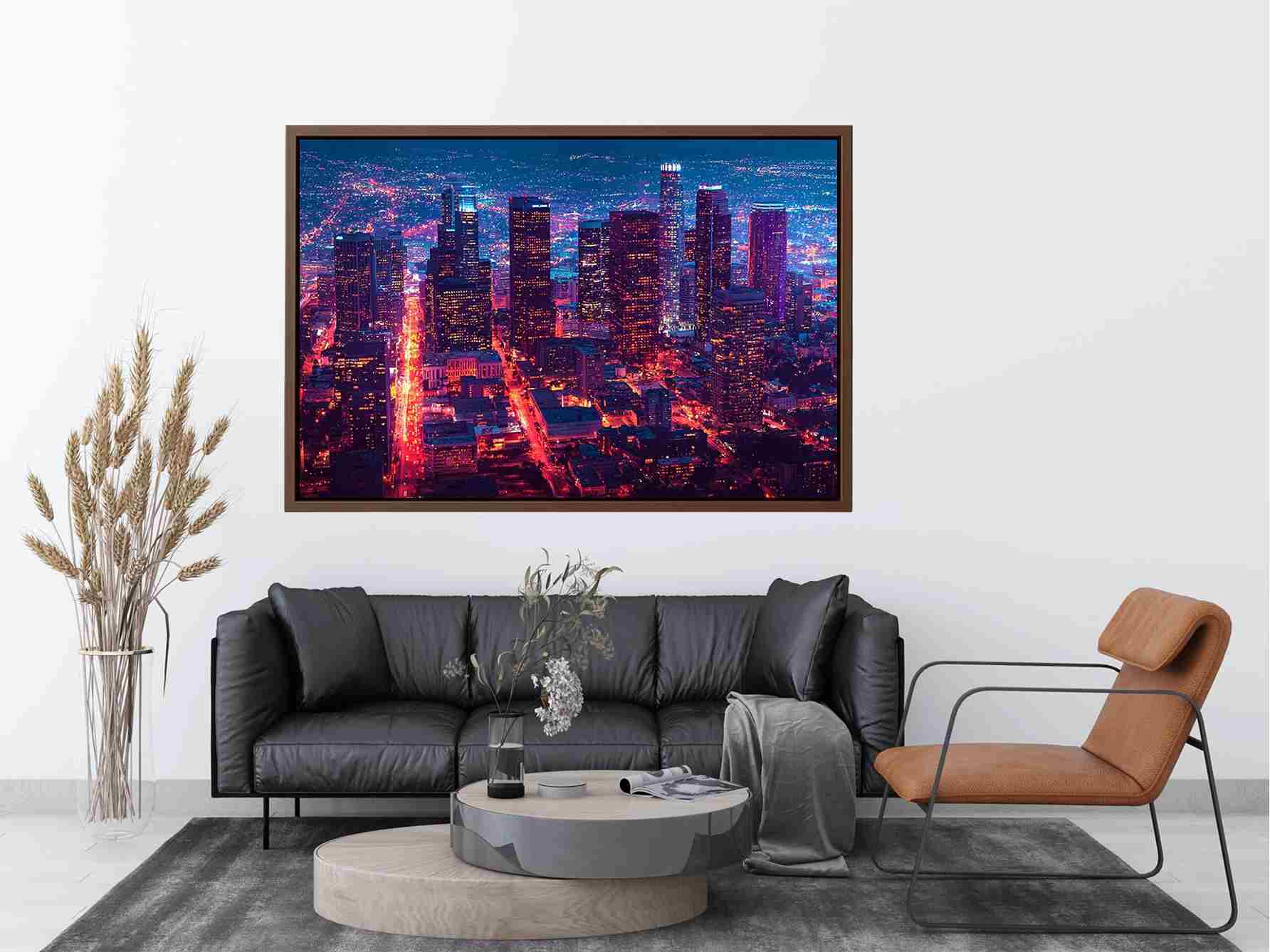Night city skyline Canvas Print
