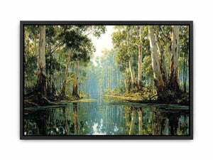 Serene forest river landscape Canvas Print