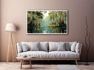 Serene forest river landscape Canvas Print