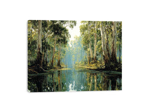Serene forest river landscape Canvas Print