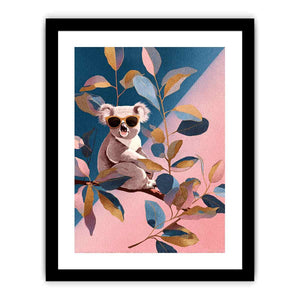 Cute koala illustration Canvas Print with sunglasses