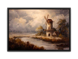 Rustic windmill landscape Canvas Print