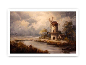 Rustic windmill landscape Canvas Print