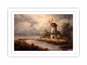 Rustic windmill landscape Canvas Print