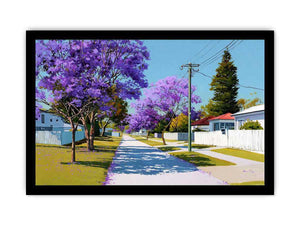 Purple jacaranda street landscape Canvas Print