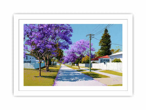 Purple jacaranda street landscape Canvas Print