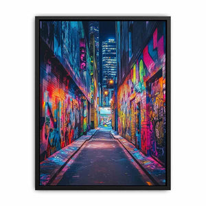 Neon graffiti alley Canvas Print