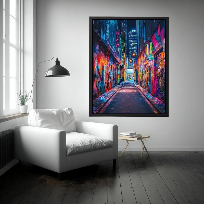 Neon graffiti alley Canvas Print