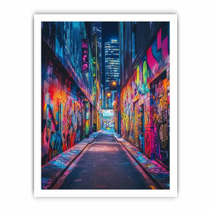 Neon graffiti alley Canvas Print