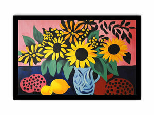 Bold sunflower still life Canvas Print