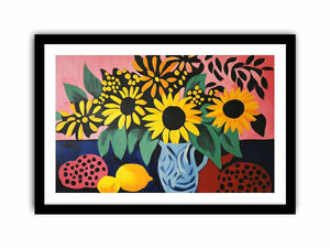 Bold sunflower still life Canvas Print