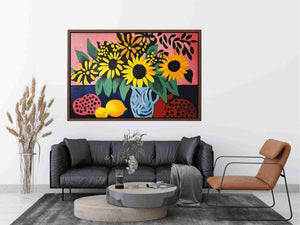 Bold sunflower still life Canvas Print