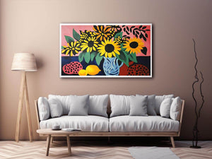 Bold sunflower still life Canvas Print