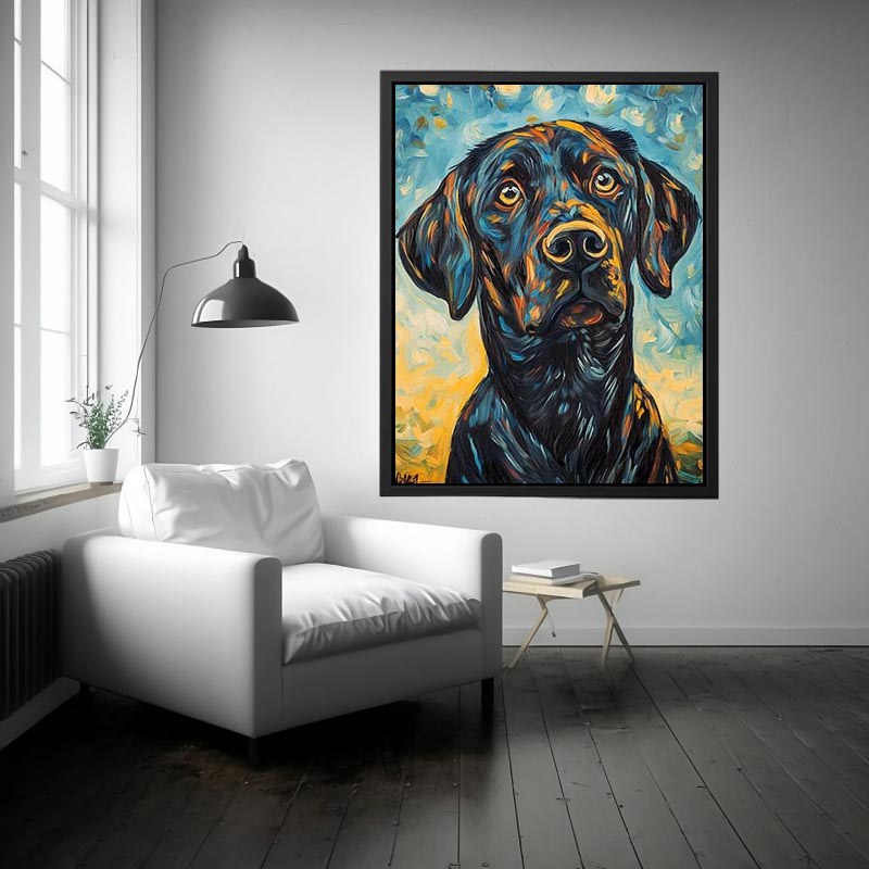 Black Labrador expressionist Canvas Print