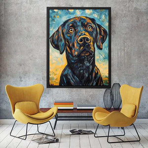 Black Labrador expressionist Canvas Print