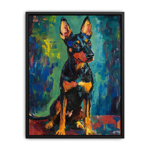 Small black dog expressionist Canvas Print