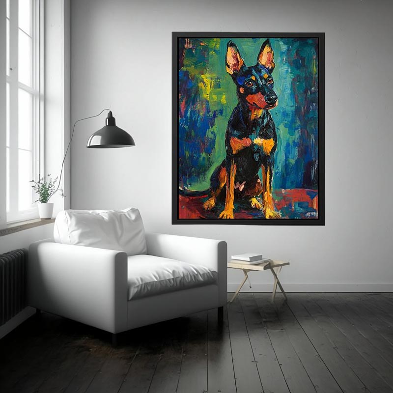 Small black dog expressionist Canvas Print