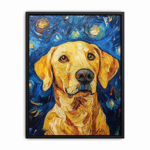 Yellow Labrador starry night Canvas Print