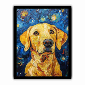 Yellow Labrador starry night Canvas Print