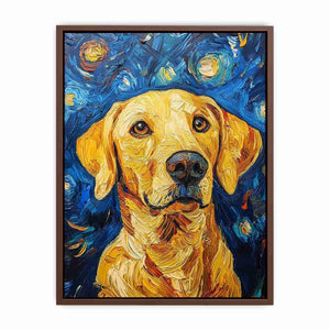 Yellow Labrador starry night Canvas Print