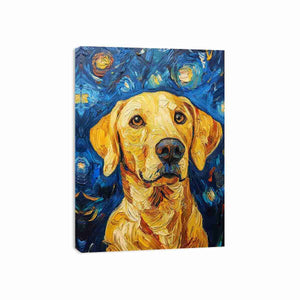 Yellow Labrador starry night Canvas Print