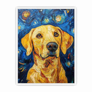 Yellow Labrador starry night Canvas Print