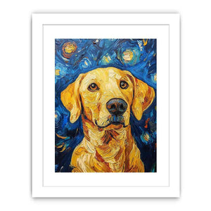 Yellow Labrador starry night Canvas Print