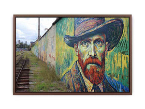 Colorful expressionist portrait mural artwork