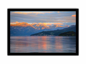 Mountain lake artwork