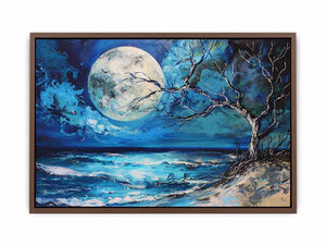 Moonlit ocean artwork
