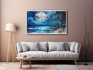 Moonlit ocean artwork