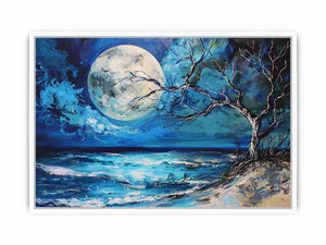 Moonlit ocean artwork
