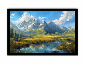Colorful mountain valley painting